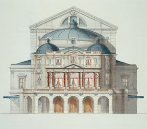 Forhøjning af et teater, fra en folio af design, c.1870